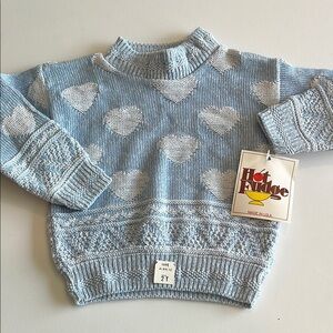 Vintage - deadstock, nwt light blue textured hearts sweater